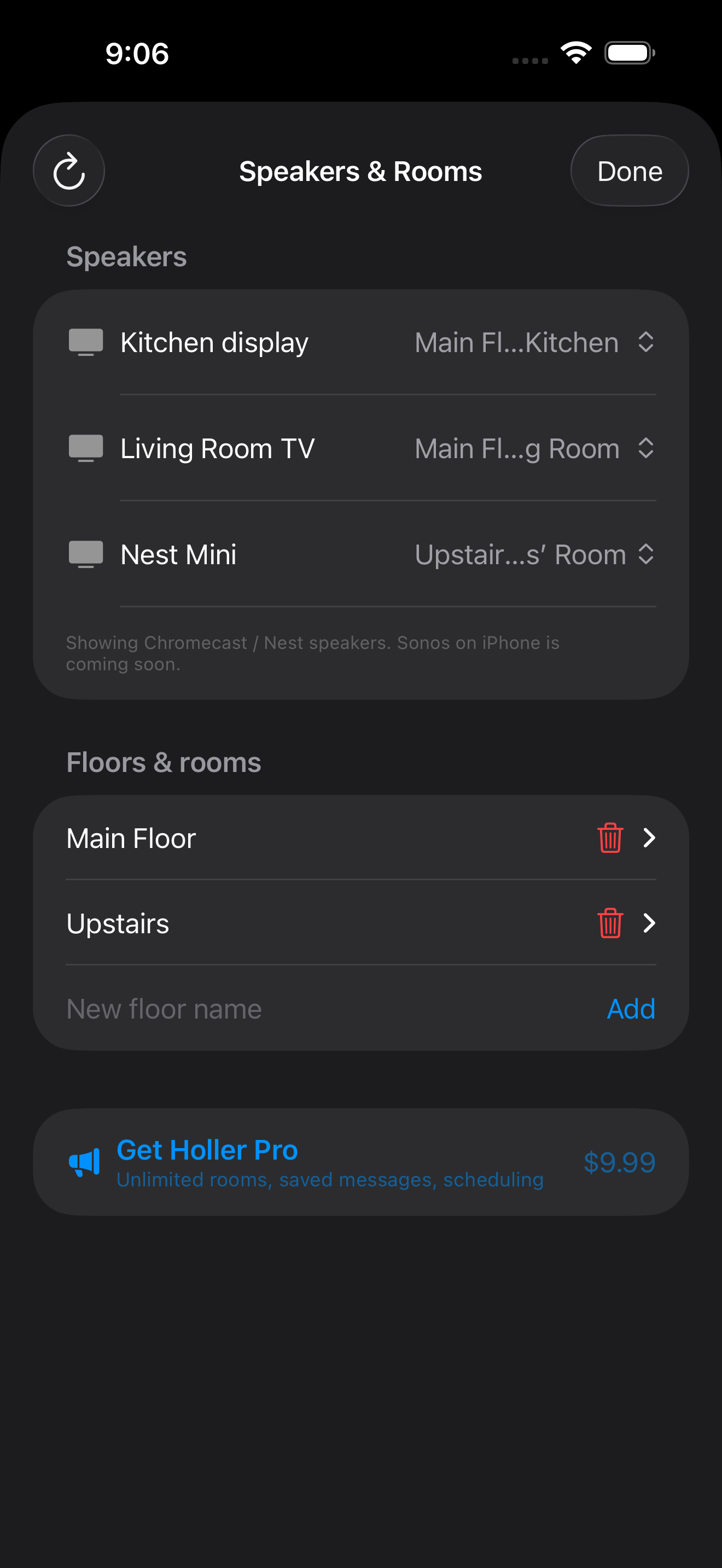 Rooms and floors